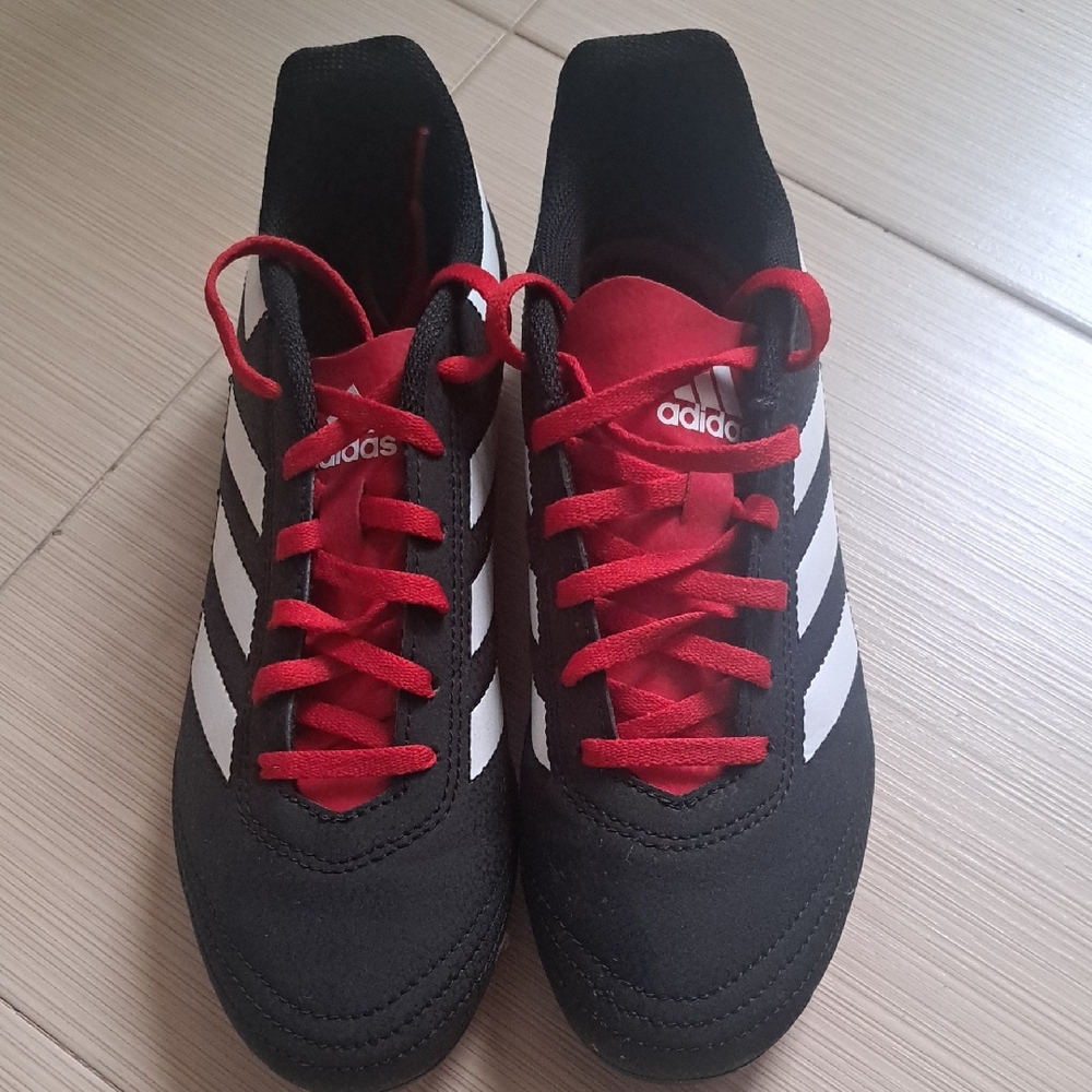 Adidas Men's Black and Red Striped Sneakers
